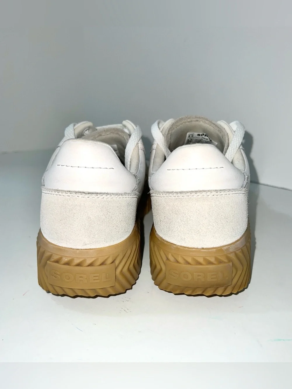 Sorel Ona Ave T-Toe Leather Sneaker White Sz 8.5